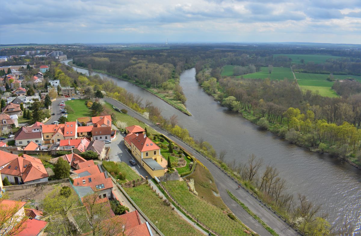 soutok Vltavy a Labe u Mělníka